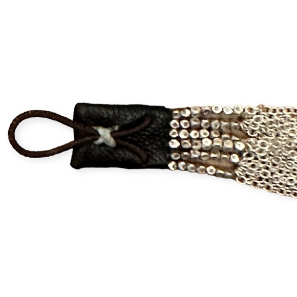 Johnny Was Genuine Silver Bohemian Bracelet Double Chain Link NEW Button Closure - Picture 7 of 9